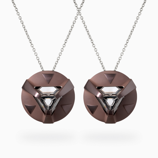 ARK Crystal & Colored Pendant - Entangled Pair (Rose Gold)