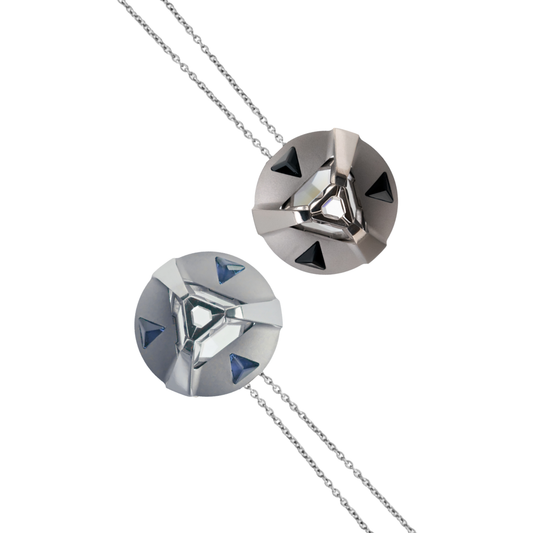 ARK Crystal & Gem Pendant - Entangled Pair (Black & Blue)