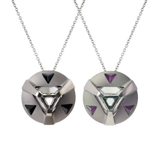 ARK Crystal & Gem Pendant - Entangled Pair (Black & Purple)