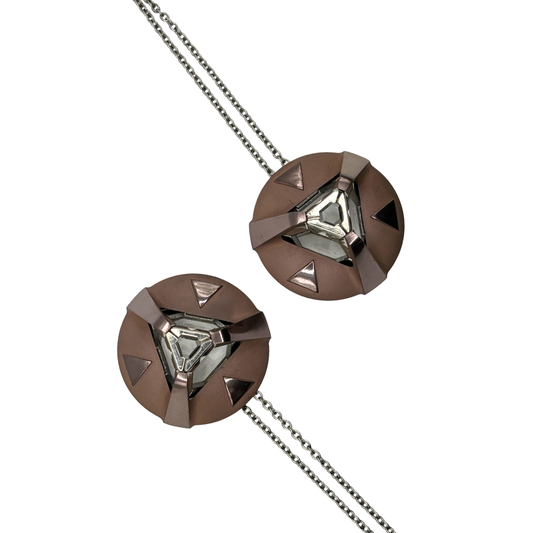 ARK Crystal & Colored Pendant - Entangled Pair (Rose Gold)