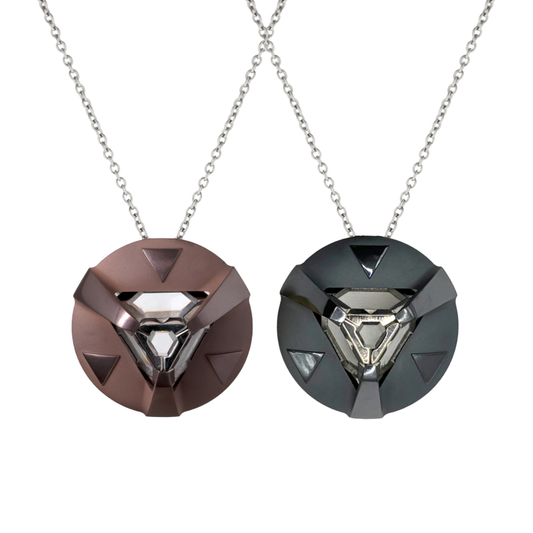 ARK Crystal & Colored Pendant - Entangled Pair (Rosegold & Midnight Blue)