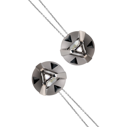 ARK Crystal & Gem Pendant - Entangled Pair (Black)