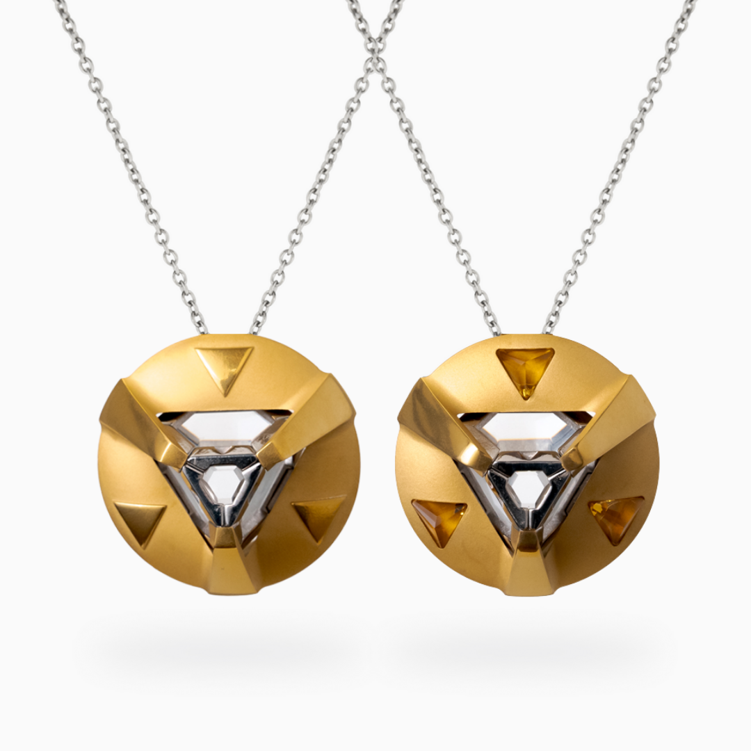ARK Crystal & Pendant - Entangled Pair (Gold gem & Gold)