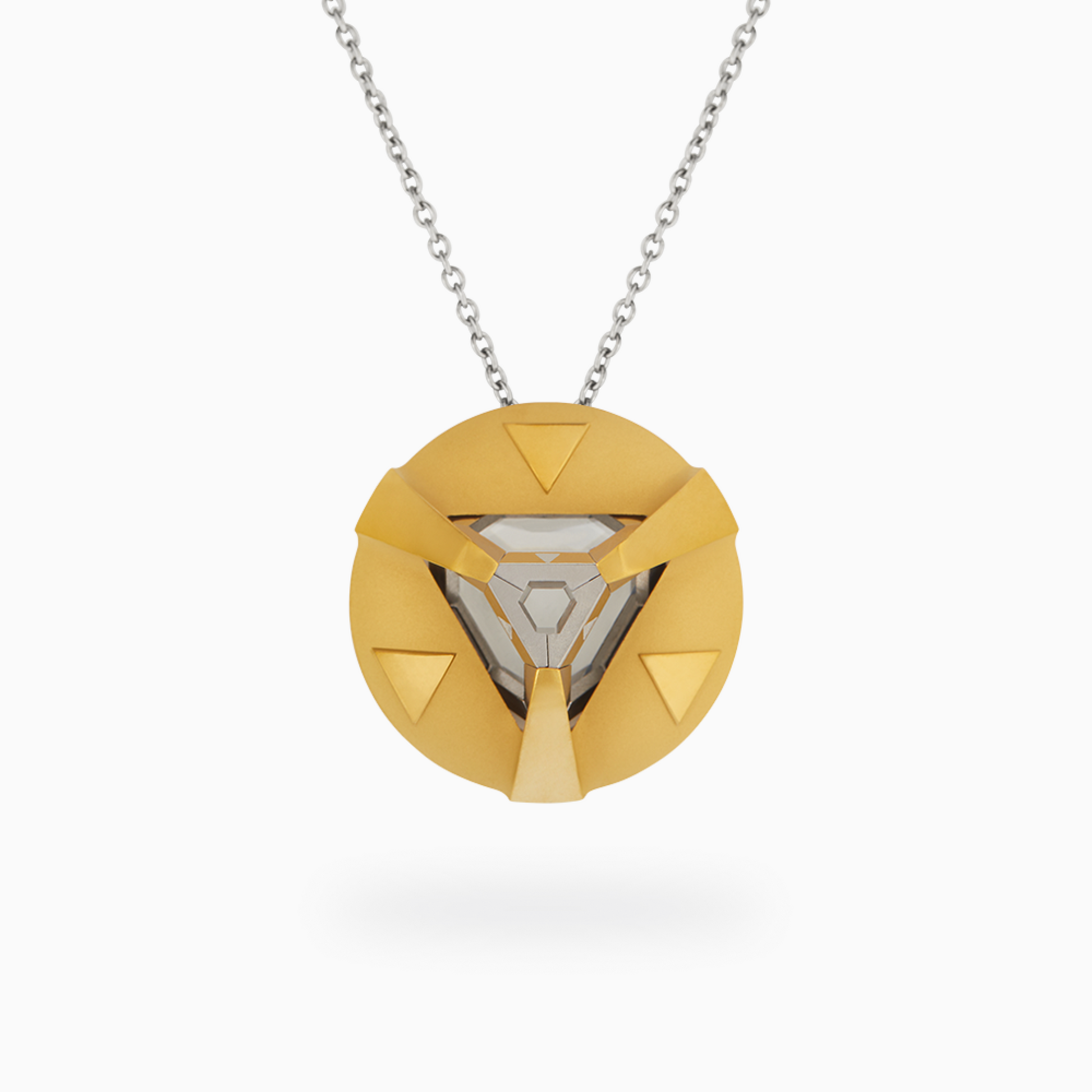 ARK Crystal & Colored Pendant - Entangled Pair (Gold)