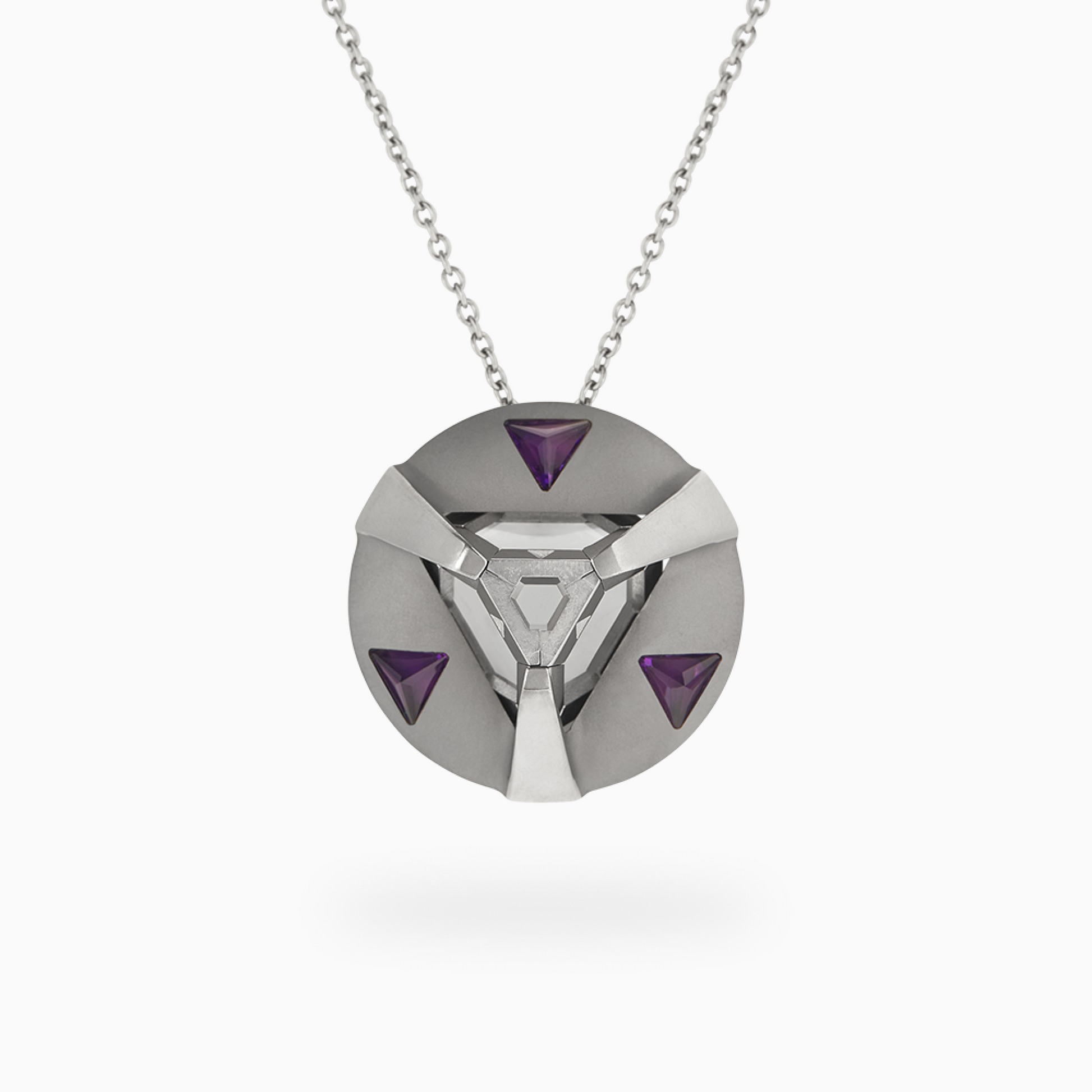 ARK Crystal & Gem Pendant - Entangled Pair (Purple & Green)