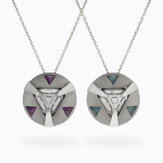 ARK Crystal & Gem Pendant - Entangled Pair (Purple & Blue)