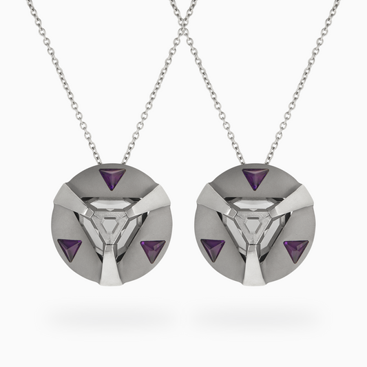 ARK Crystal & Gem Pendant - Entangled Pair (Purple)