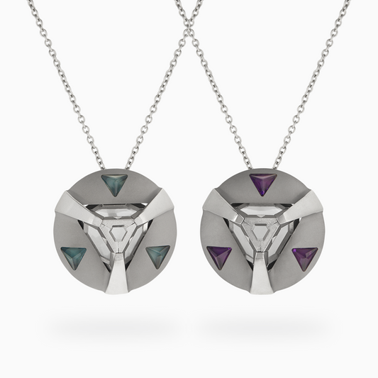 ARK Crystal & Gem Pendant - Entangled Pair (Purple & Blue)