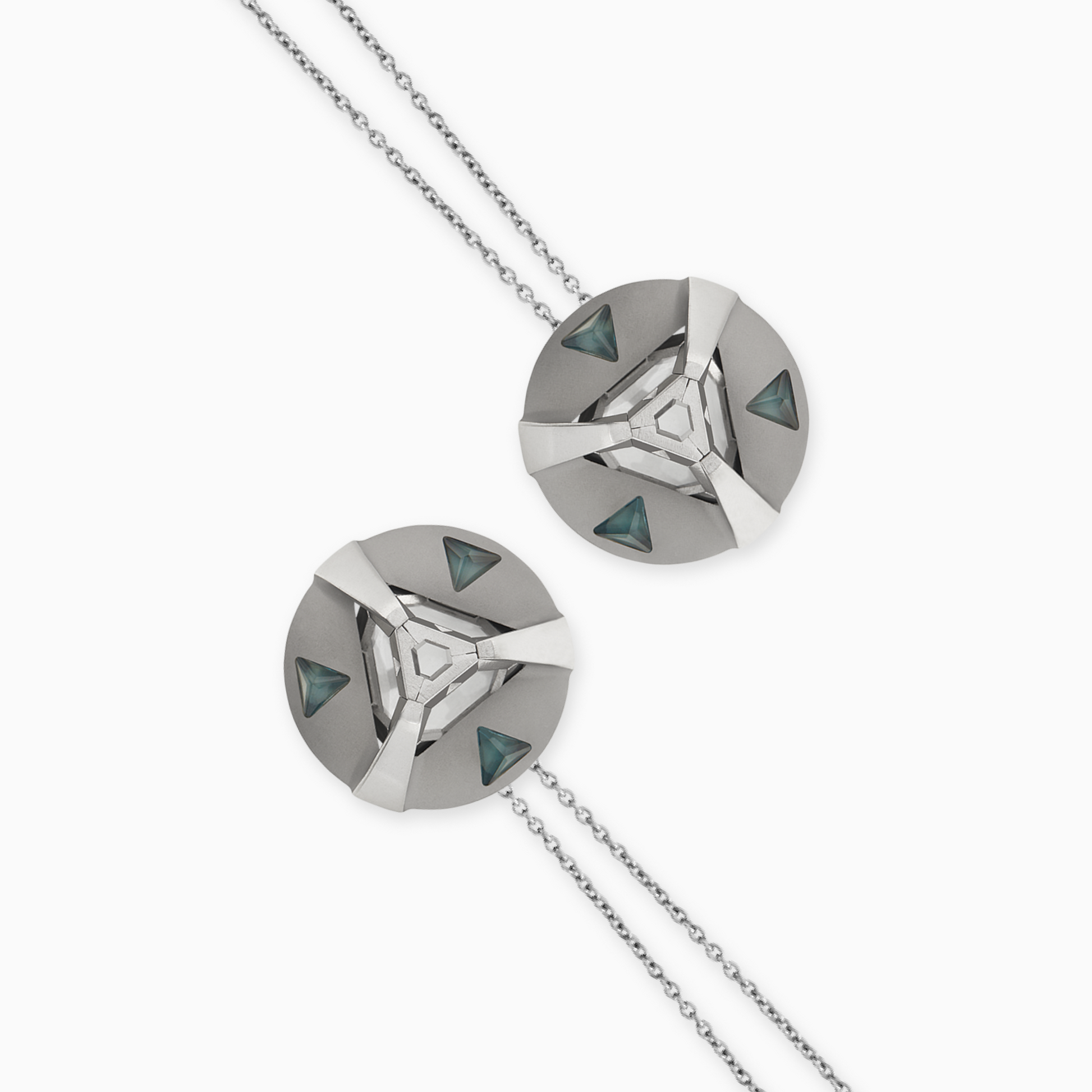 ARK Crystal & Gem Pendant - Entangled Pair (Blue)