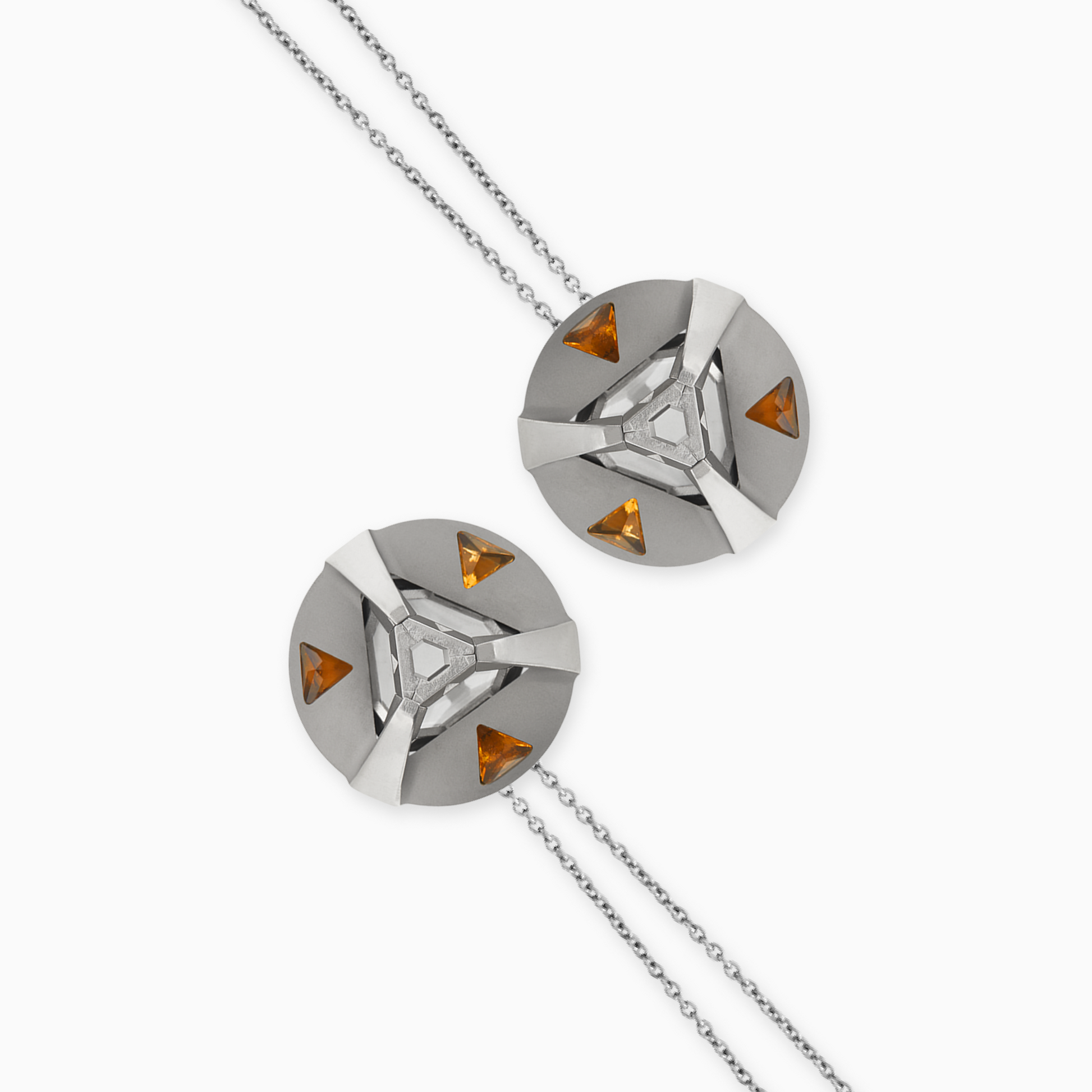 ARK Crystal & Gem Pendant - Entangled Pair (Yellow)