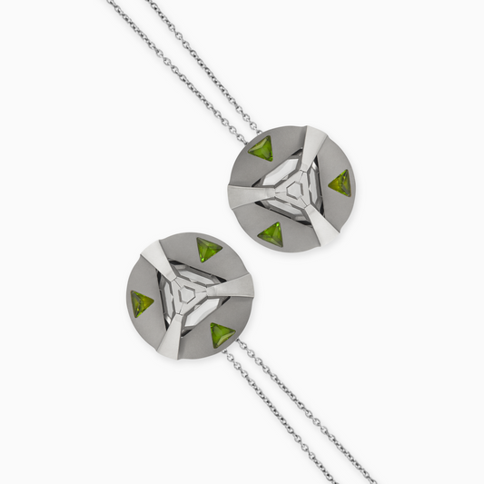 ARK Crystal & Gem Pendant - Entangled Pair (Green)