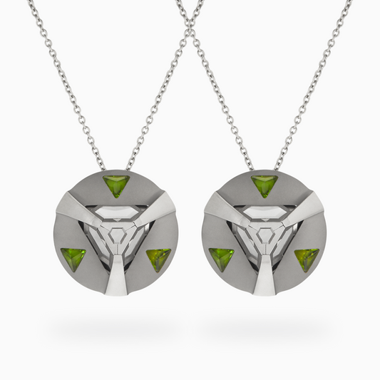 ARK Crystal & Gem Pendant - Entangled Pair (Green)