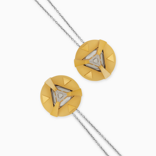 ARK Crystal & Colored Pendant - Entangled Pair (Gold)