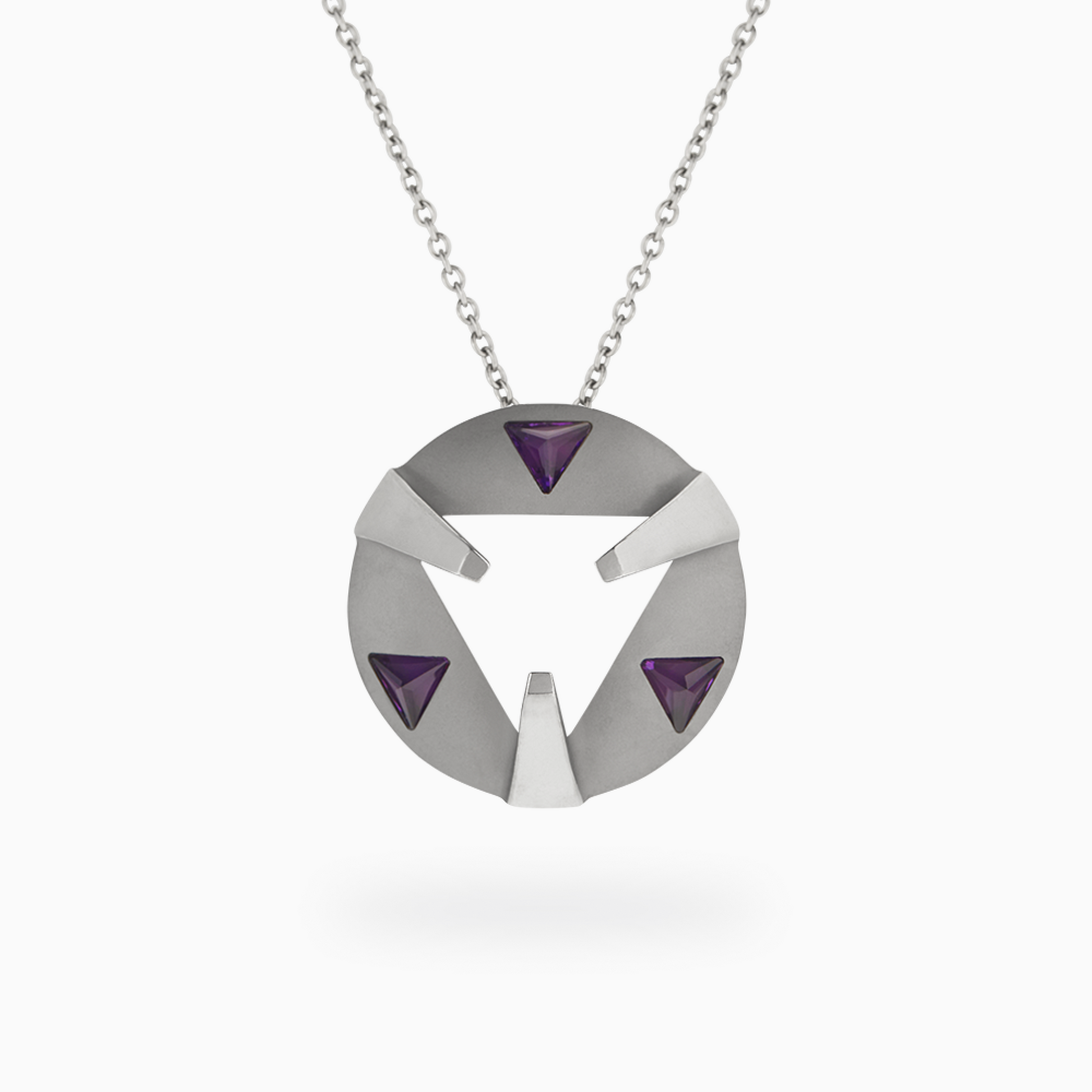 ARK Crystal & Gem Pendant - Entangled Pair (Purple & Green)