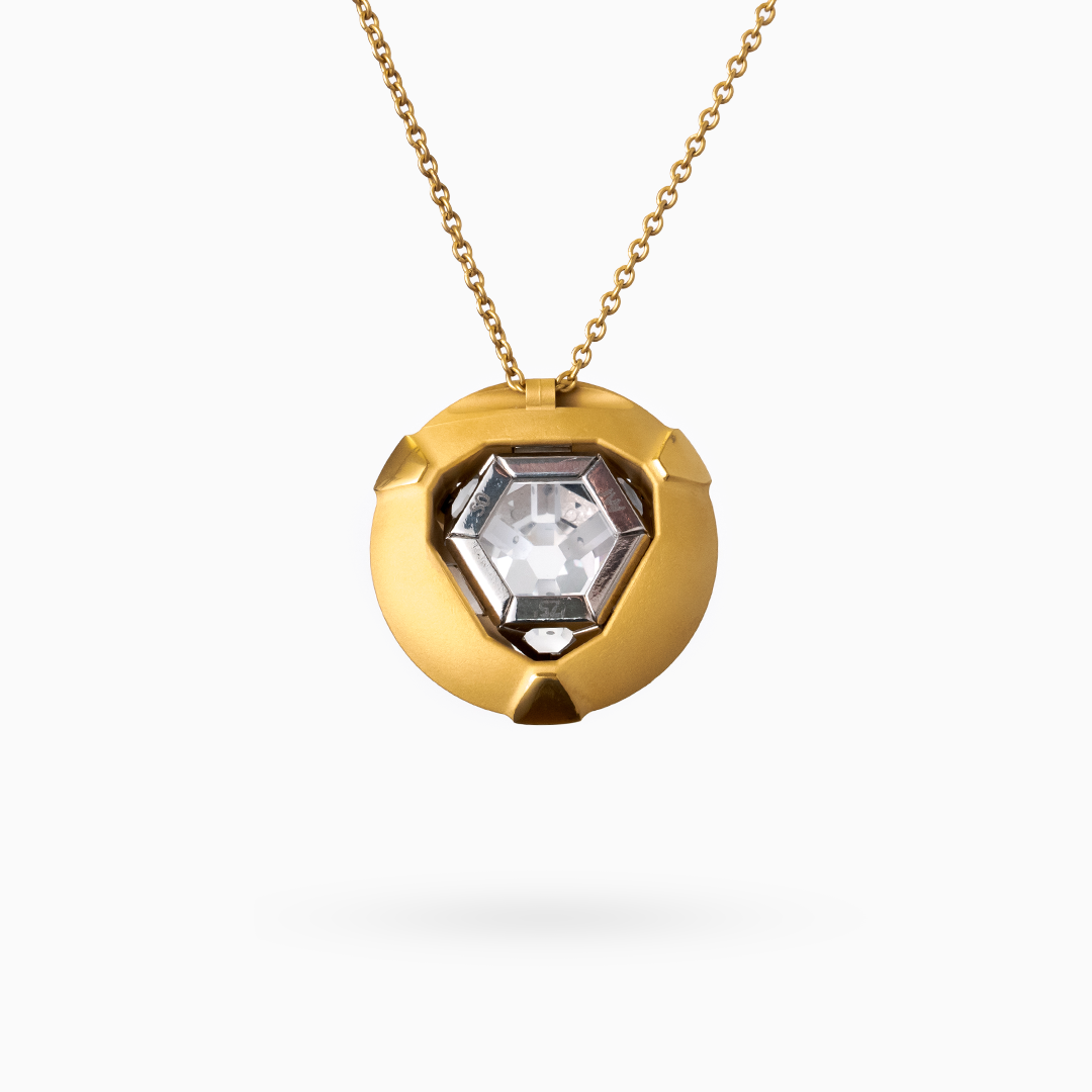 ARK Crystal & Gold Colored Pendant with Gold Colored Chain - Set