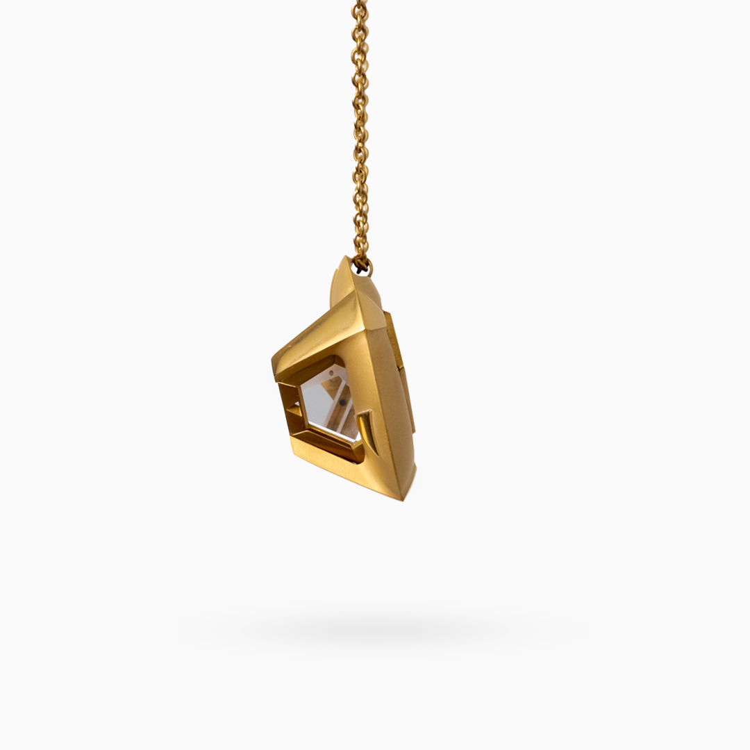 Gold Colored ARK Crystal & Gold Colored Pendant with Gold Colored Chain- Set